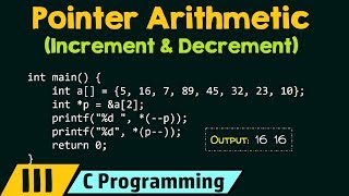 Pointer Arithmetic Increment amp Decrement [upl. by Enaled988]