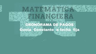 ¿Cómo elaborar un cronograma de pagos de cuota constante a fecha fija en Excel [upl. by Sucirdor]