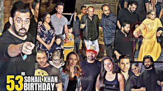 UNCUT  Sohail Khan’s 53rd Grand Birthday Celebrstion  Salman Khan Riteish Genelia Entire Family [upl. by Gebler]