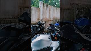 Enjoying rain with these girls bikerslife rain youtubeshorts virashorts trending [upl. by Bordy]