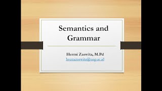 SEMANTICS AND GRAMMAR  SEMANTICS AND PRAGMATICS COURSE [upl. by Liza769]