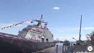 Littoral Combat Ship Billings Launches [upl. by Lenod]