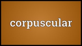 Corpuscular Meaning [upl. by Apicella610]