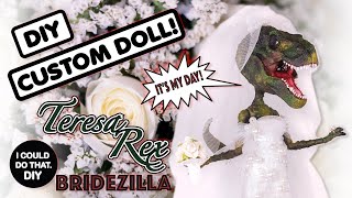 Custom Doll Repaint Monster High Monster Mashup Teresa Rex  BRIDELIZZA [upl. by Gnouh396]