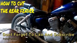 How To Chop And Bob A Motorcycle Rear Fender  Xv250 Bobber Build [upl. by Adhern]