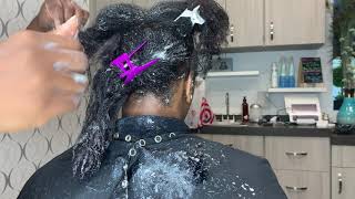 How to detangle matted hair how to detangle tangled hair easy  her hair turned to dreads [upl. by Irrac]