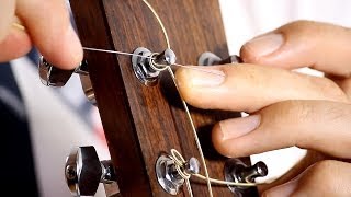 How to Change your Guitar Strings  Acoustic Guitar Maintenance [upl. by Blockus]