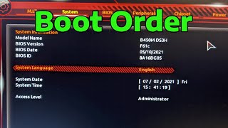 How To Change Boot Order on Gigabyte B450M DS3H Motherboard [upl. by Ative]