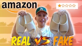 I Bought 20 Yeezy Slides from Amazon FAIL Amazon vs Adidas Comparison [upl. by Ijat]