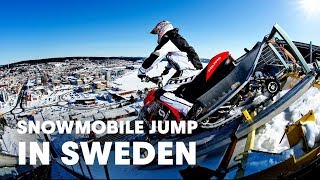 Daniel Bodin 220ft Snowmobile Jump in Sweden [upl. by Suirred]