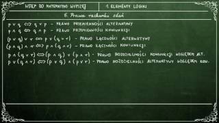 WSTĘP DO MATEMATYKI WYŻSZEJ  16 Prawa rachunku zdań [upl. by Edelman]