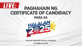 LIVE Filing of Certificate of Candidacy for Halalan2025  October 7 [upl. by Charmaine702]