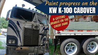 Kenworth K100 Cabover Semi Truck Painting  Great Dane Reefer gets Brakes [upl. by Michey]