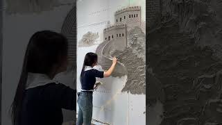 The Great Wall Jiangshan Yonggu mural muralpainting wallart painting cute art [upl. by Dionysus]