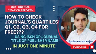 How to check journals Q1 Q2 Q3 Q4 quartiles for FREE  Clarivate  Scimagojr JCR  RK KEYNOTES [upl. by Adnahsat]