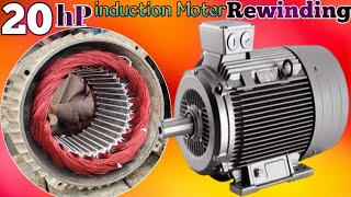 How to Rewinding 20hp Three phase motor winding1450rpmconnectioninduction motor [upl. by Yasu]