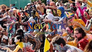 4K quotNYC Final Naked Bodypainting Day🎨quot All nude painted hot summer in Union Square😳🤩 nyc walking [upl. by Yarrum]