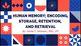 Lesson 6  Human Memory Encoding Storage Retention and Retrieval [upl. by Ettolrahs]