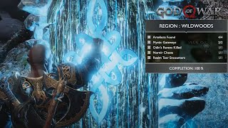 God Of War 2018  All 11 Collectibles I Mystic Gateway Ravens Artefact I Wildwoods I Guide [upl. by Kirkwood]