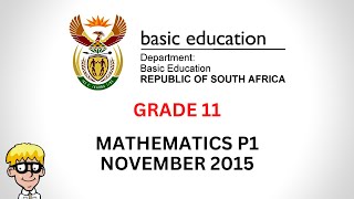 2015 Maths Paper 1 Grade 11 [upl. by Schouten372]