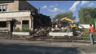 88yearold Youngstown restaurant demolished hours after crews respond to fire [upl. by Ayifa]