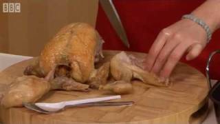 How to joint a cooked roast chicken  BBC GoodFoodcom  BBC Food [upl. by Cato]