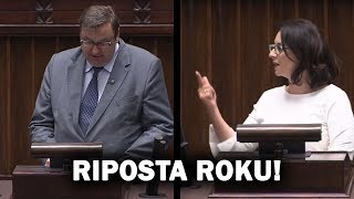 Riposta ROKU GasiukPichowicz wyśmiana przez Sejm po ripoście posła PiS Agresorka panią nietoperz [upl. by Ttayw]