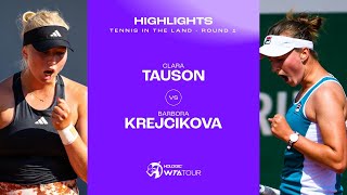 Clara Tauson vs Barbora Krejcikova  2023 Cleveland Round 1  WTA Match Highlights [upl. by Ellevel]