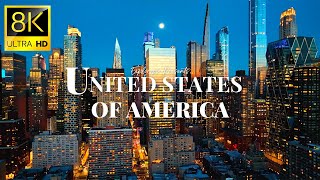 Cities of United States of America in 8K ULTRA HD 60 FPS Drone Video [upl. by Telocin]