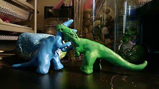 Oxalaia vs T Rex Claymation [upl. by Hebel]