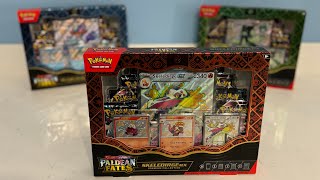 WE GOT GOLD Pokemon Paldean Fates Skeledirge EX Premium Collection 2 Unboxing [upl. by Lleksah]