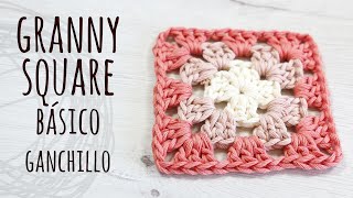 CÓMO TEJER GRANNY SQUARE BÁSICO FÁCIL  Ganchillo  Crochet  Lanas y Ovillos [upl. by Mallon887]