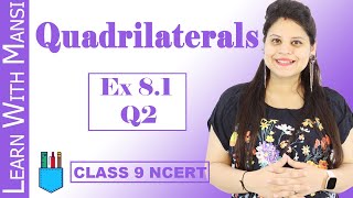 Class 9 Maths  Chapter 8  Exercise 81 Q2  Quadrilaterals  NCERT [upl. by Nalrah962]