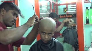 How To Shave Your Head With Straight Razor Mottai by RAJA [upl. by Narhet]