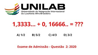 Questão 2 exame de Matemática  2020  UNILAB RESOLUÇÃO [upl. by Lrem]