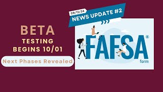 FAFSA 2025 26 Beta Testing Update fafsa financialaid [upl. by Ssirk]