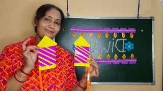 diwali board decoration ideas for school  board decoration ideas with paper paper cutting [upl. by Lesser334]