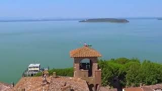 Passignano sul Trasimeno  360 degree view from La Rocca [upl. by Ynnob]