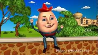 Humpty Dumpty  3D Animation English Nursery Rhyme songs For Children with Lyrics [upl. by Davida890]