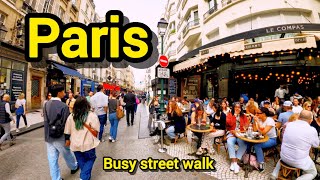 Paris Cafe busy walks  Paris busy walks  Street city walks Paris [upl. by Naes]