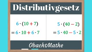 Das Distributivgesetz Verteilungsgesetz  ganz einfach erklärt  ObachtMathe [upl. by Egin148]