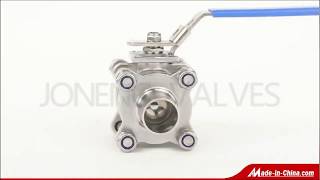 Assembly sequence of stainless steel sanitary manual encapsulated 3piece ball valve from Joneng [upl. by Thurmann]