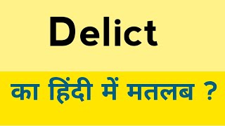 Delict meaning in hindi  Delict ka matlab kya hota hai [upl. by Eatnuahc]