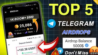 best top 5 telegram airdrop projects [upl. by Namrehs]