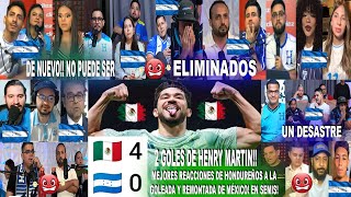 MEJORES REACCIONES DE HONDUREÑOS ELIMINADOS AL MÉXICO 40 HONDURAS CON 2 GOLES DE HENRY MARTIN [upl. by Atiras17]