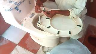 How to install commode seat cover Hindi UrduMaqbool Rp [upl. by Zilla720]