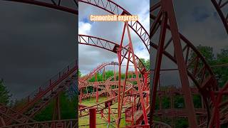 Cannonball Express Rollercoaster 🎢 at Pleasurewood Hills theme park [upl. by Ehrenberg517]