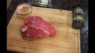 Cooking a Porterhouse Steak on a Cast Iron Skillet [upl. by Kentigera421]