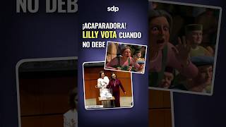 LILLY TÉLLEZ la hace de💨 a diputada MORENISTA LUCÍA TRASVIÑA en VOTO para PRESIDENCIA del SENADO🙄 [upl. by Ellerihs]