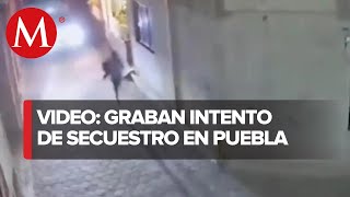 Cámaras de seguridad registran intento de levantón en Puebla [upl. by Newby971]